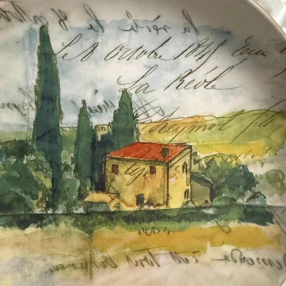 Williams Sonoma Paysage Salad Dessert Plate BY Marc Lacaze 2008 Made In‎ Italy
